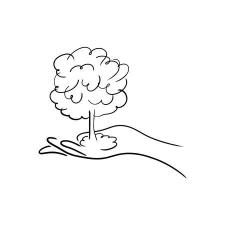 clipart trees hand holding