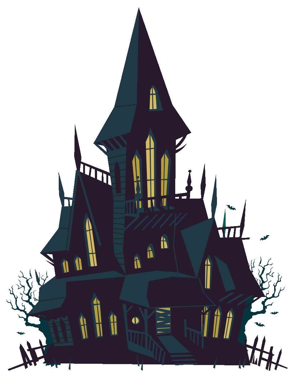 Haunted house spooky free. Mansion clipart scary