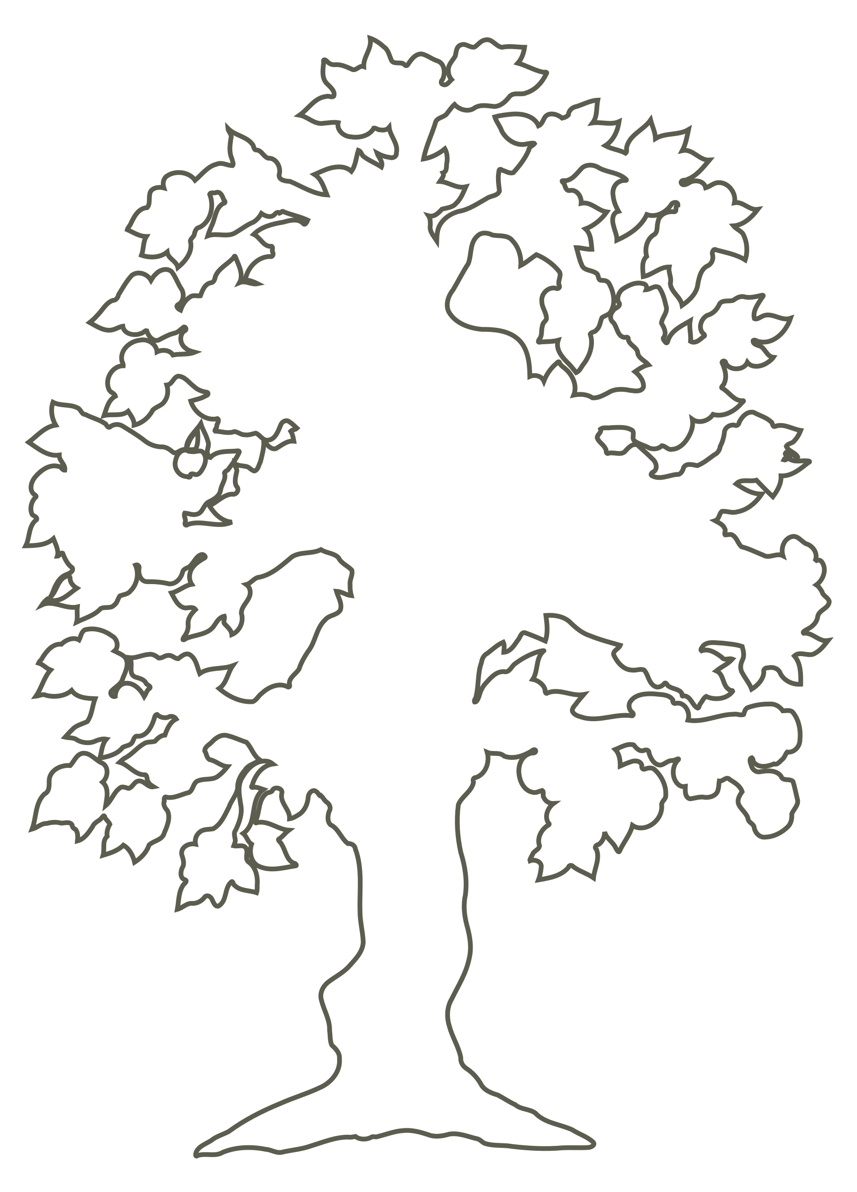 Simple flowering by andy. Clipart tree outline