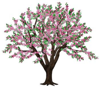 clipart trees apple blossom
