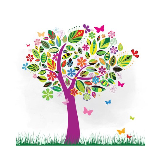 Tree portal . Clipart trees butterfly