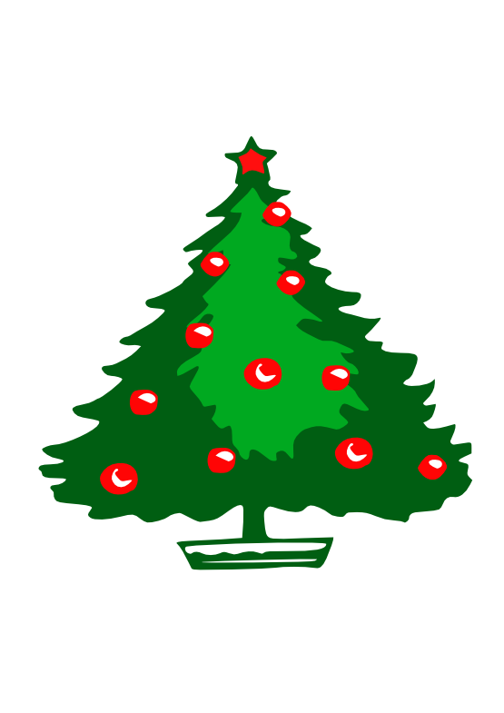 clipart trees christmass