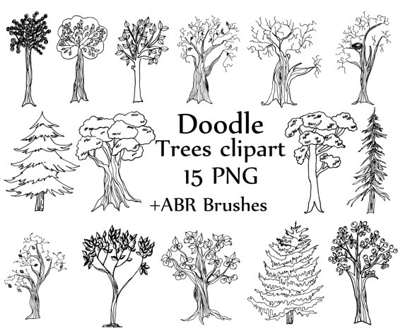 clipart trees doodle