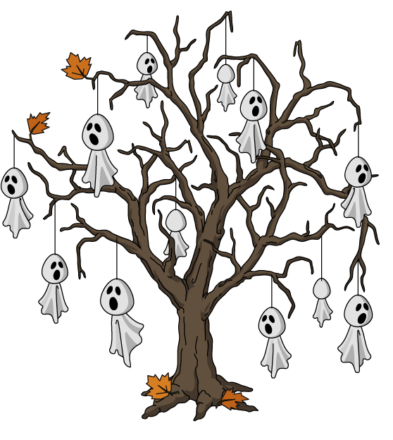 clipart trees haunted