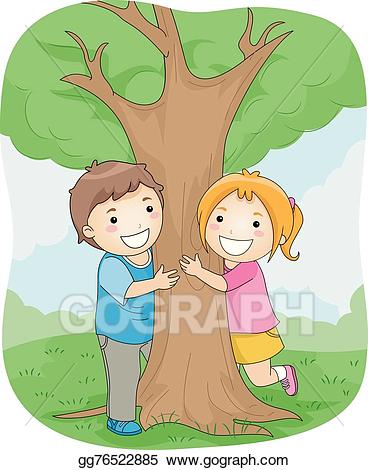 clipart trees hug