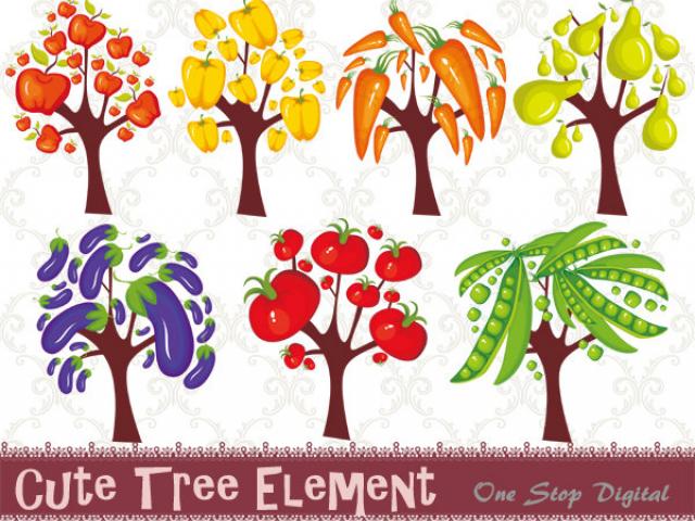 clipart trees vegetable