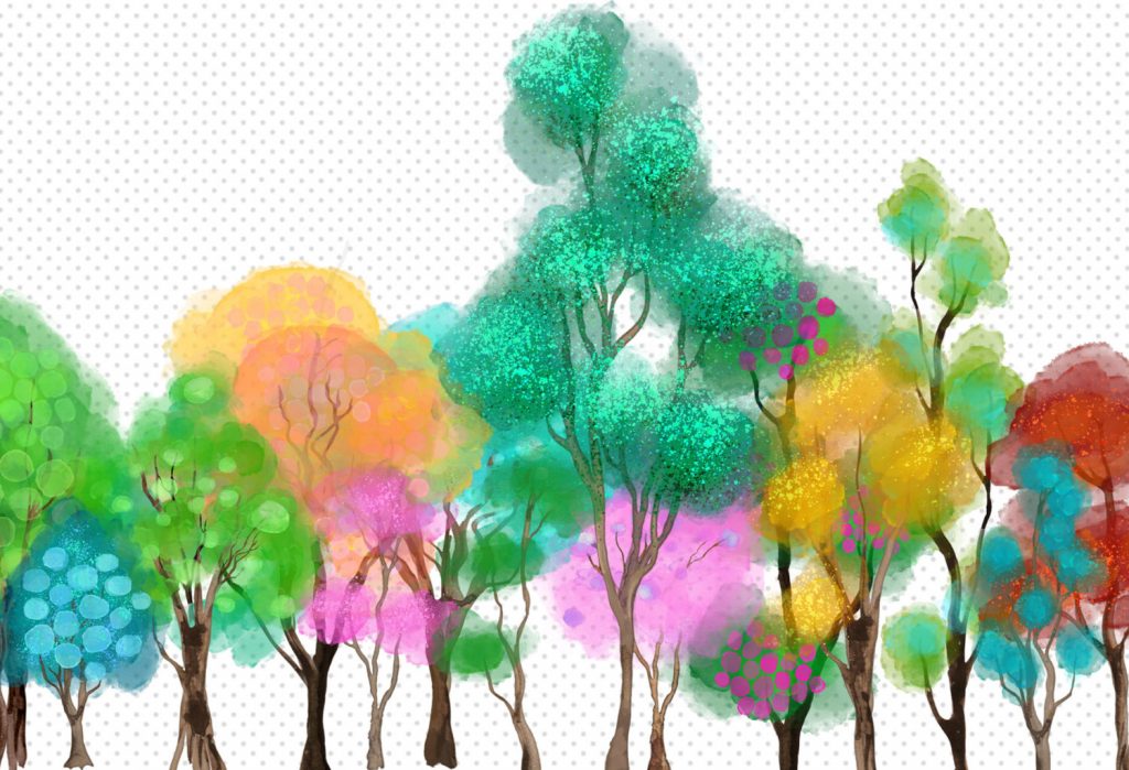 clipart trees watercolor