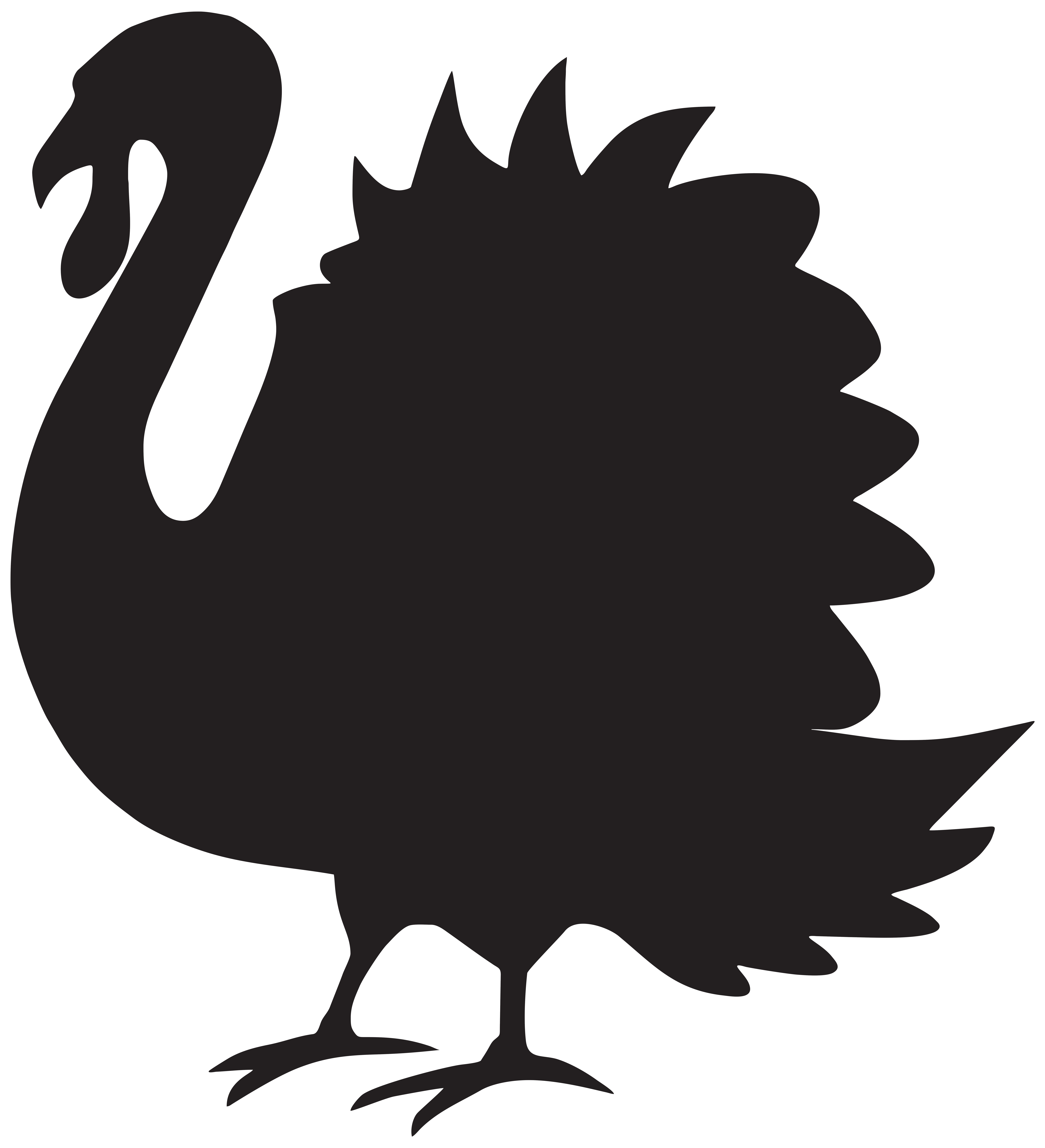 Clipart turkey body. Silhouette at getdrawings com