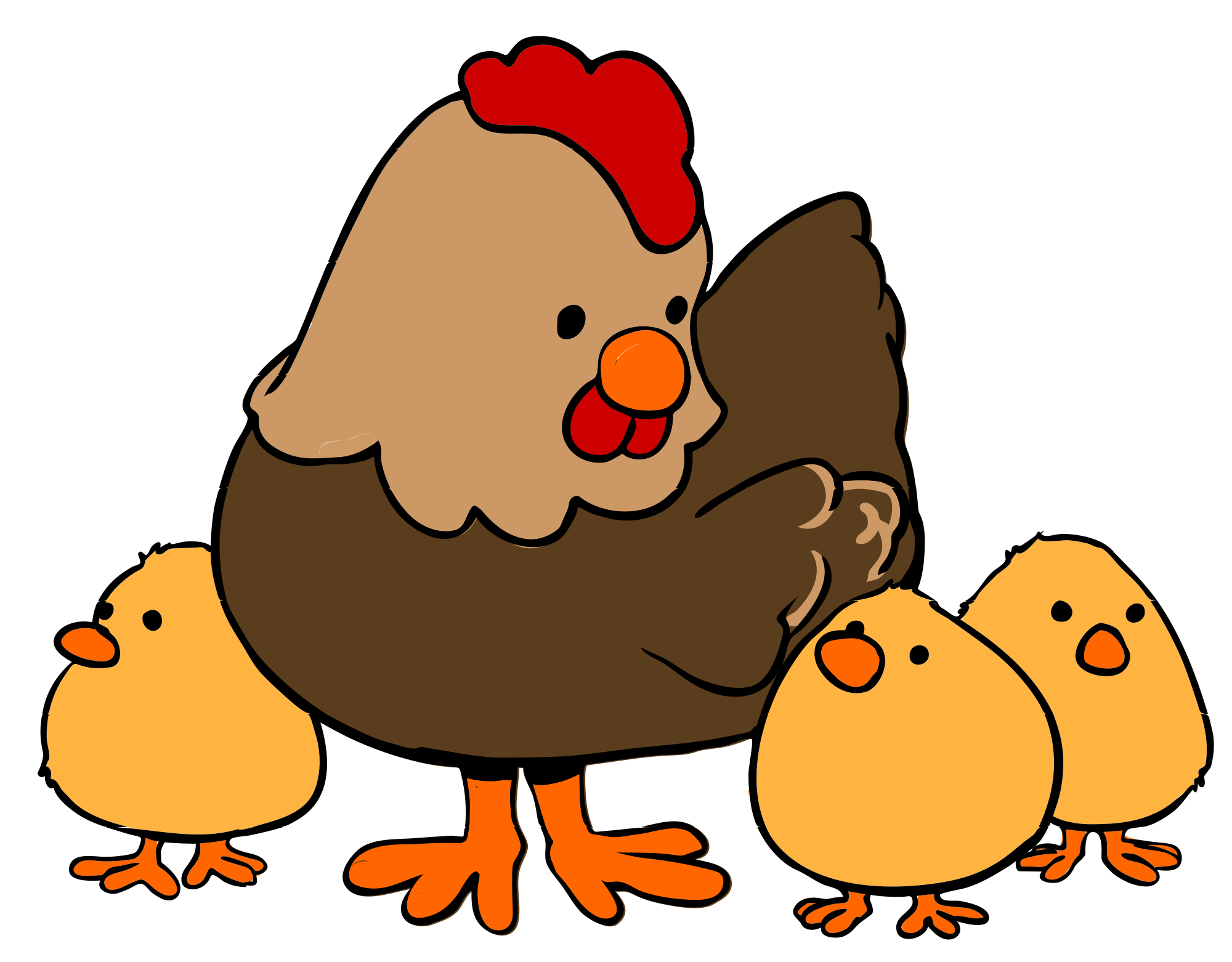 hen clipart scared