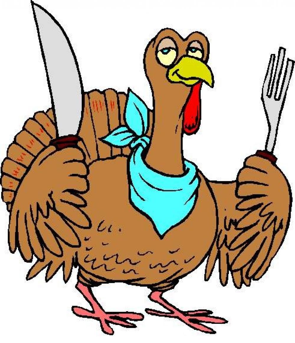 Turkeys clipart knife. Turkey with and fork