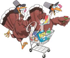 turkeys clipart shopping