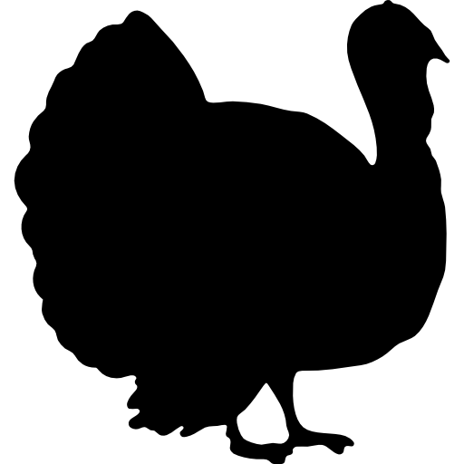 Bird shape from icons. Clipart turkey side view