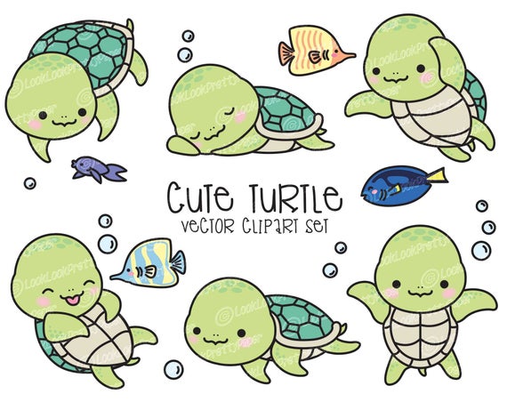 clipart turtle kawaii