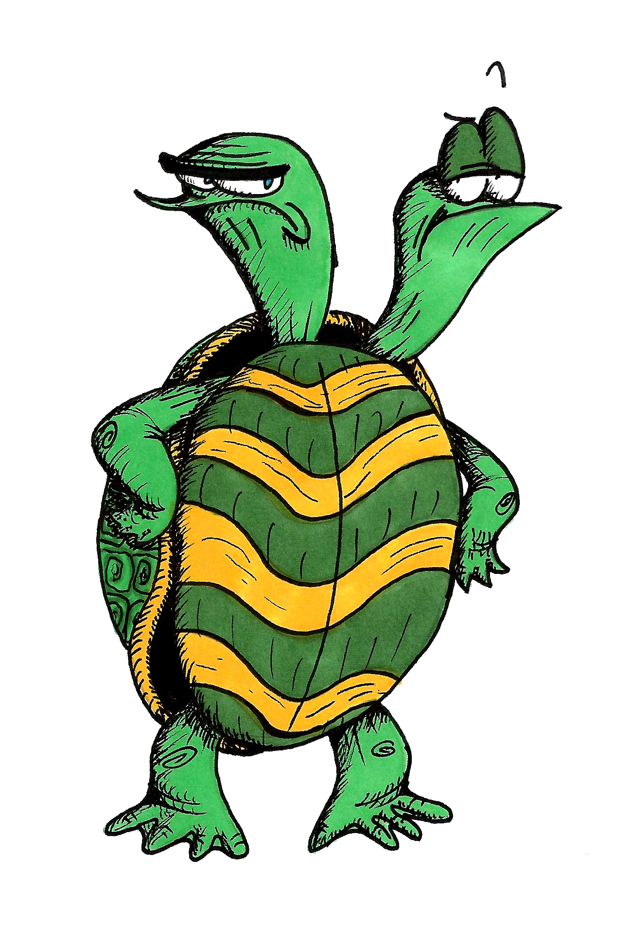 Clipart turtle snapping turtle. Two headed by lotusbandicoot