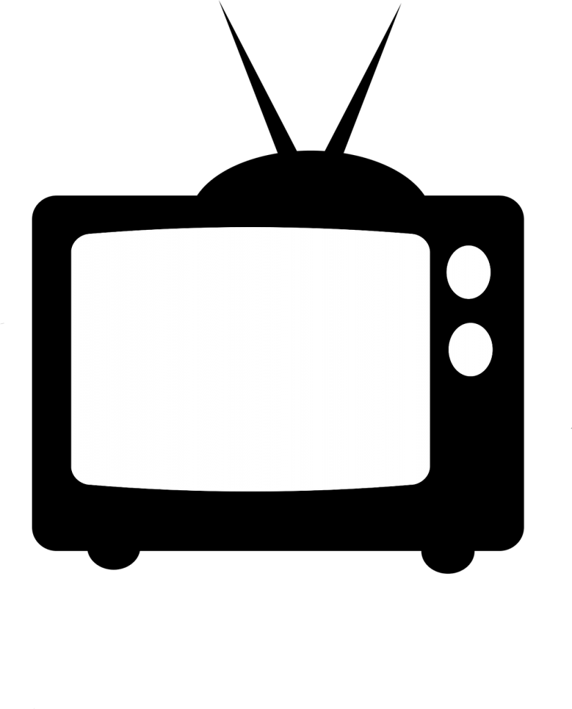 clipart tv black and white