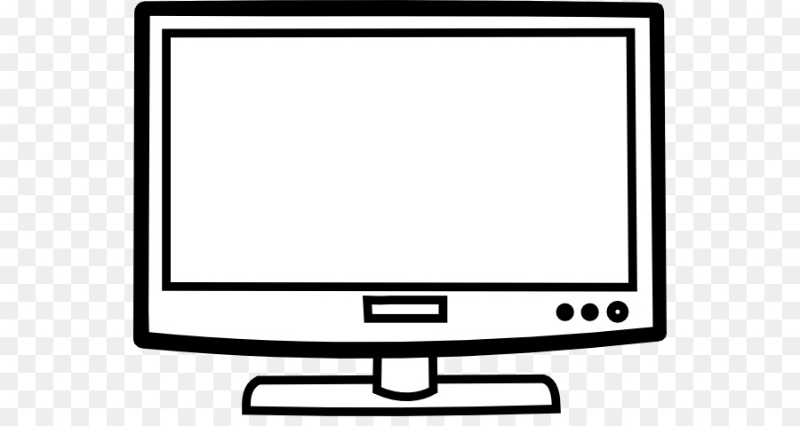 clipart tv black and white