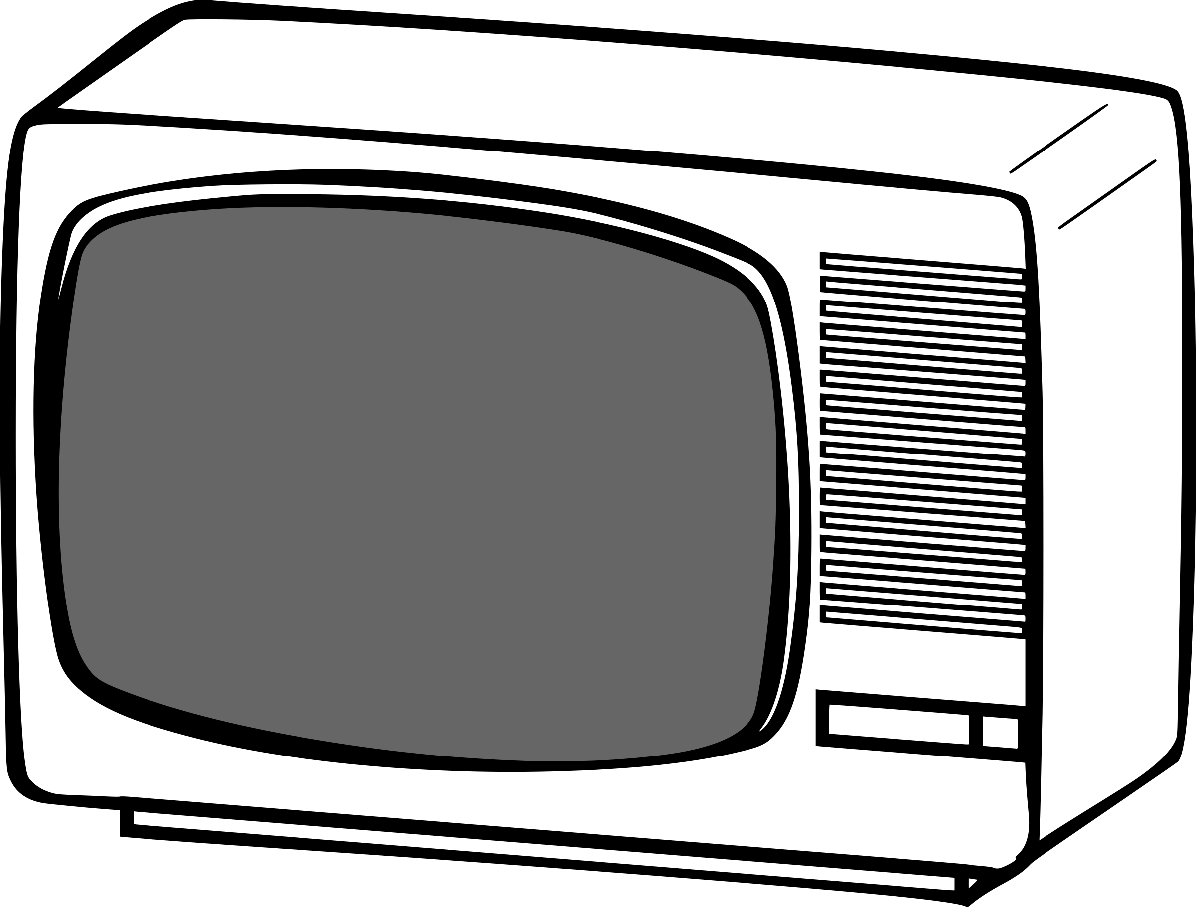 television clipart black and white