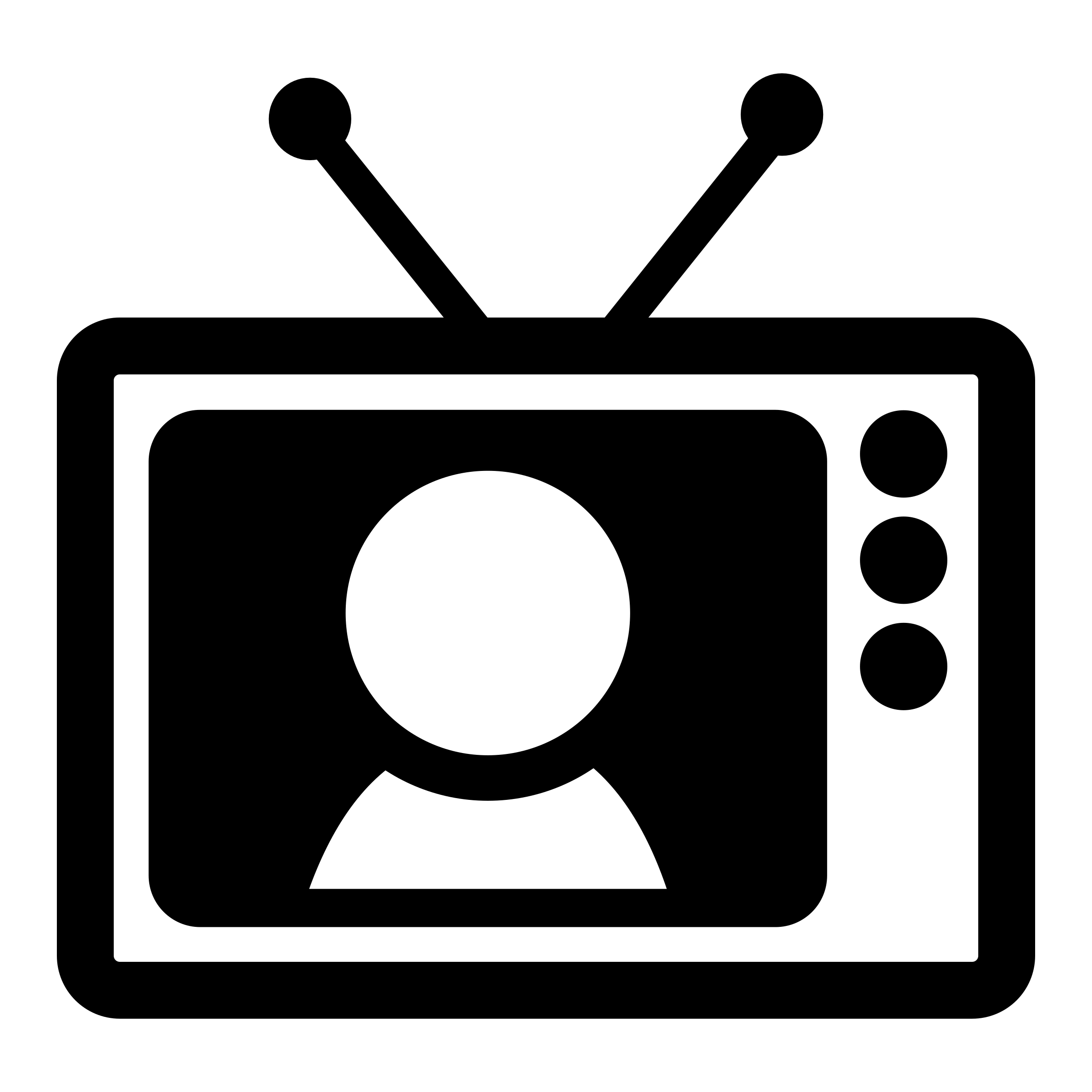 television clipart black and white