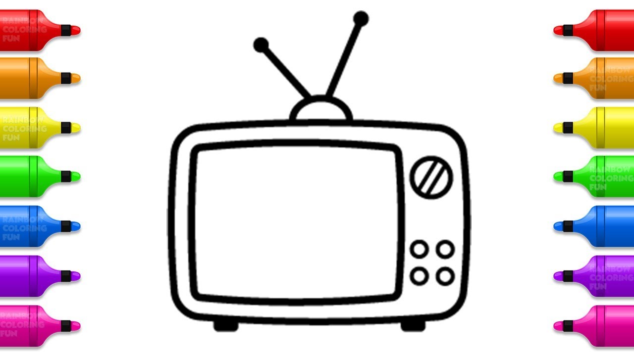 clipart tv coloring book