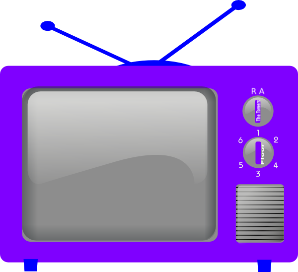 Blue television clip at. Clipart tv line art