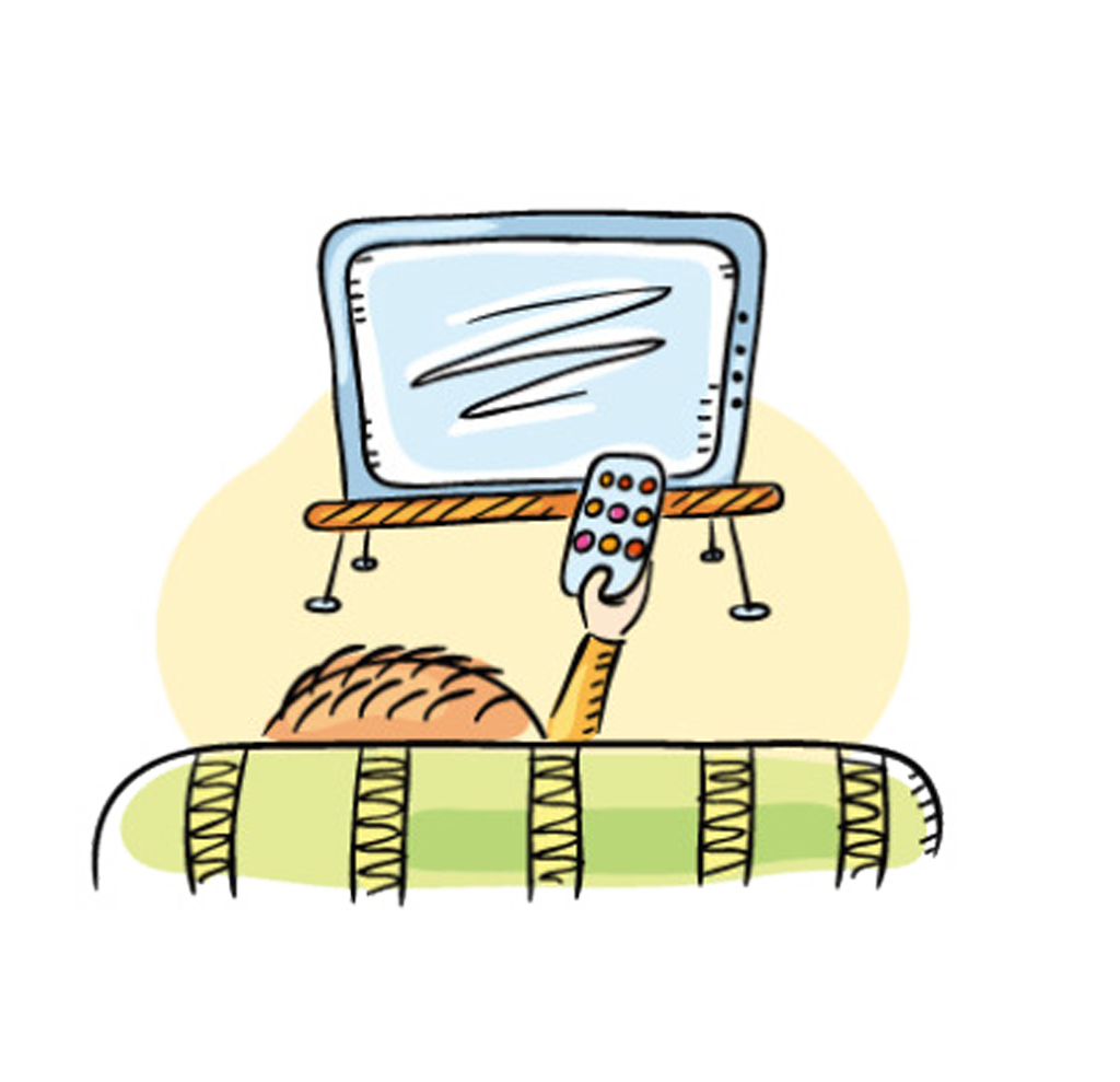 See clipart watch television. Illustration hand painted little