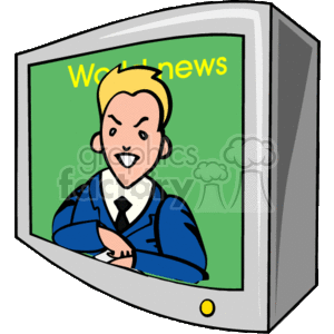 Clipart tv news. Caster royalty free 