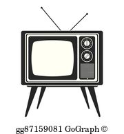clipart tv old time