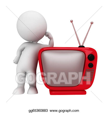 Clipart tv stock. D white people with