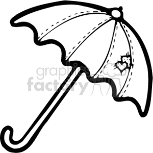 clipart umbrella black and white