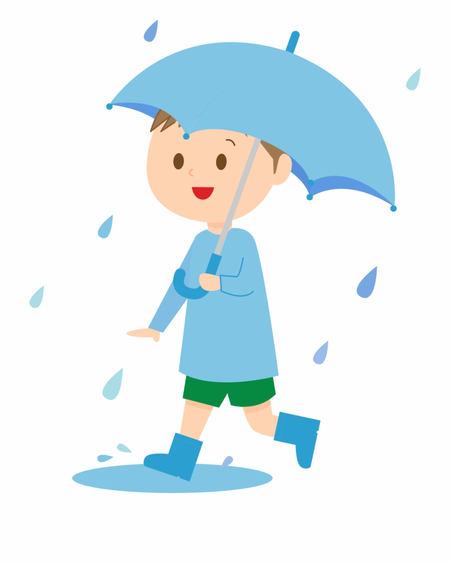 Clipart umbrella child. Boy with png 