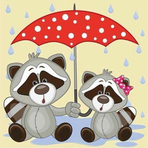 clipart umbrella cute animal