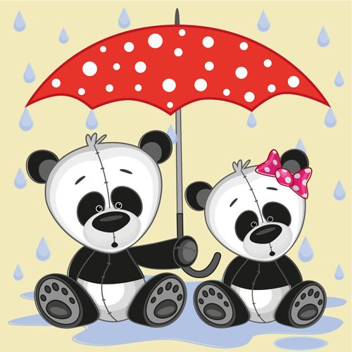 Clipart umbrella cute animal. Animals and cartoon vector
