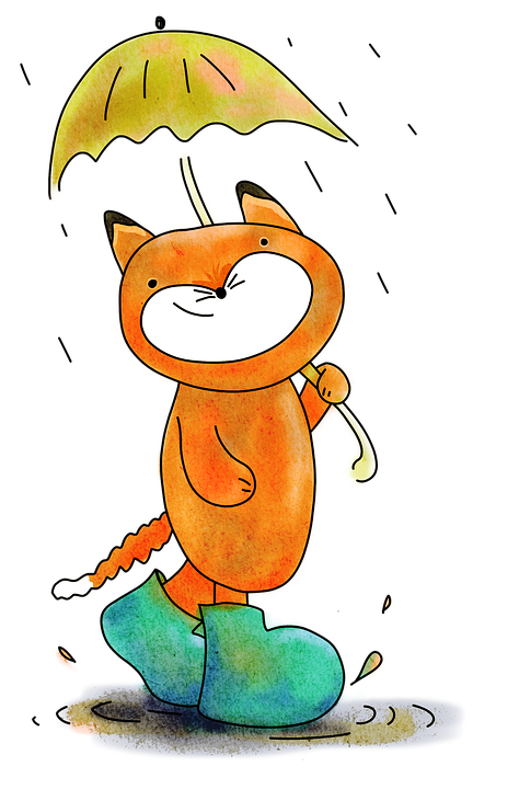 clipart umbrella cute animal