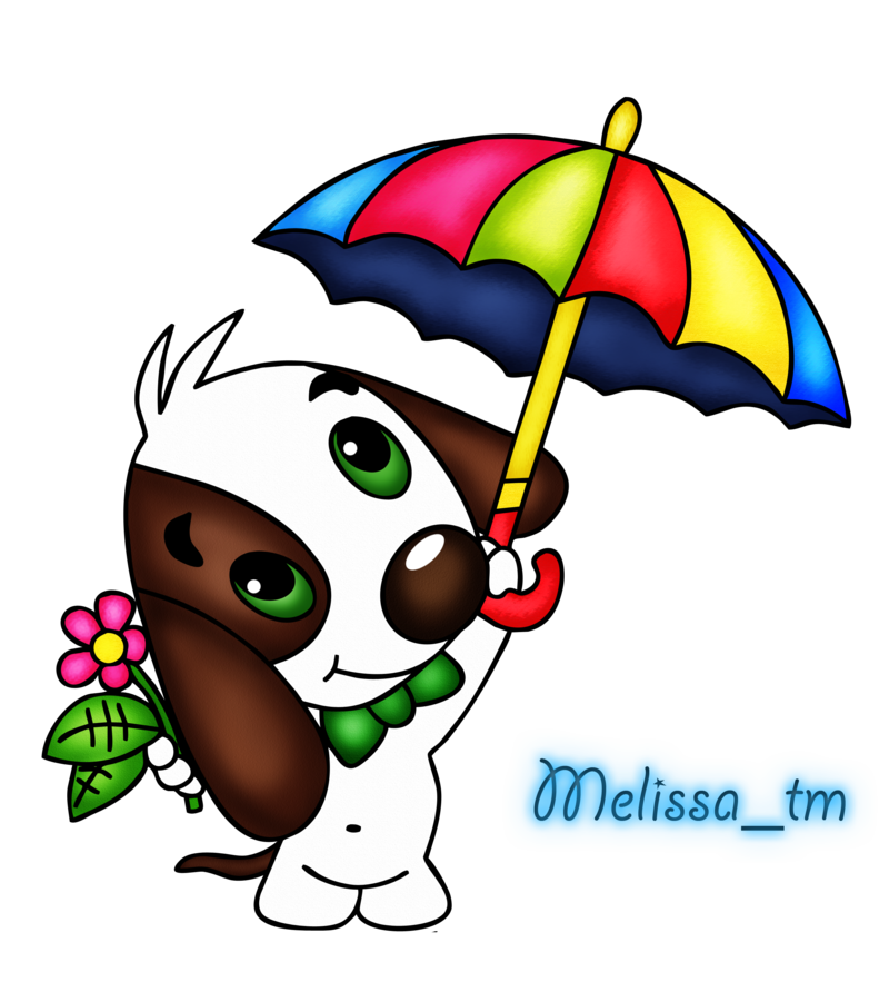 clipart umbrella cute animal