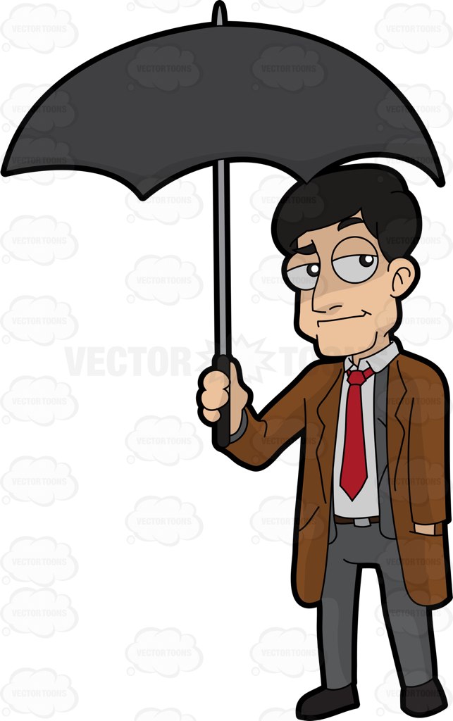 clipart umbrella man