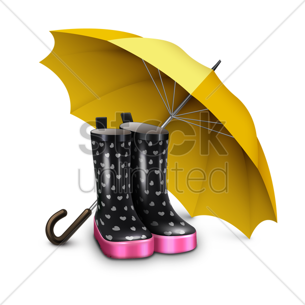 clipart umbrella rain boot