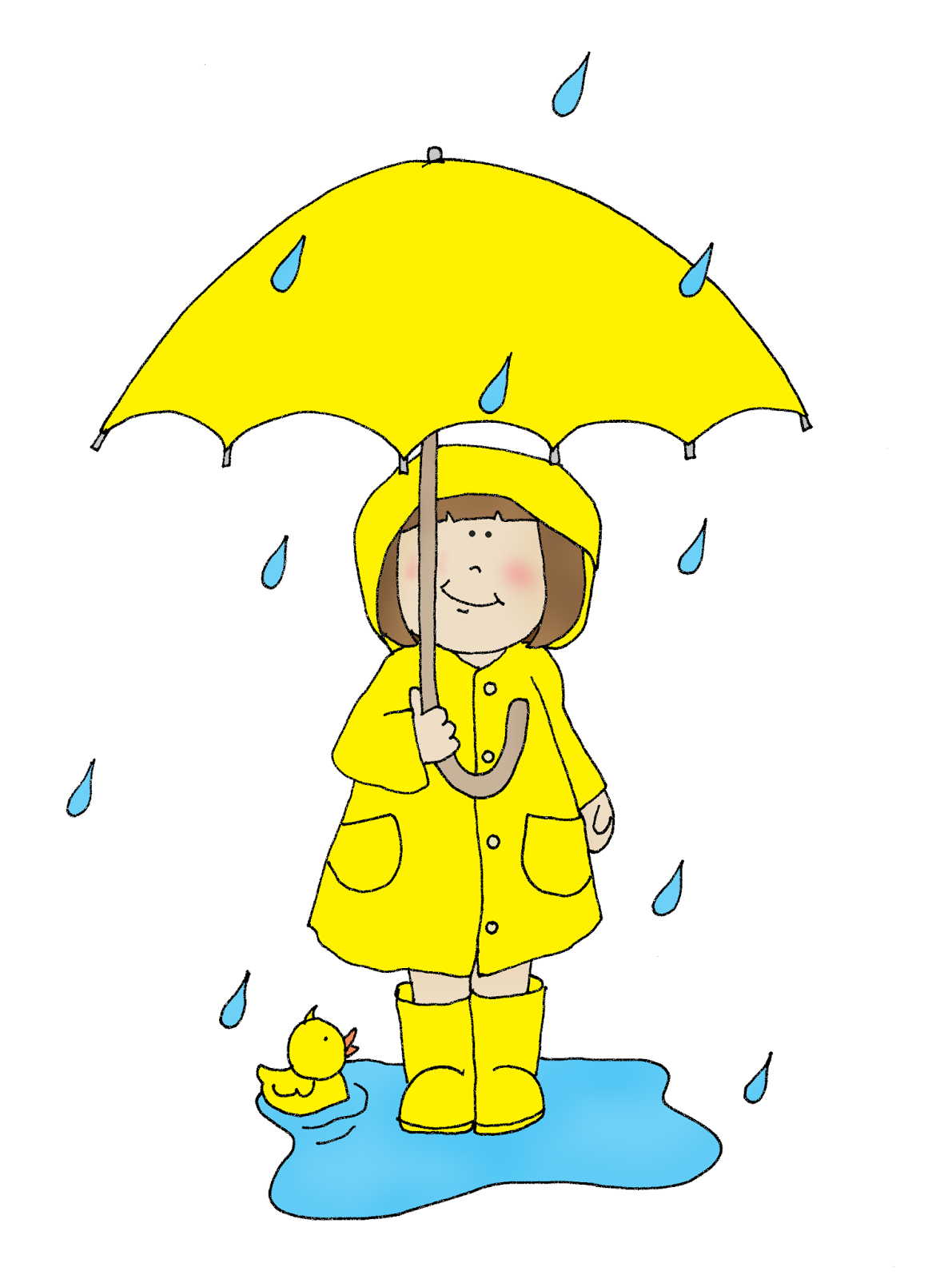 clipart umbrella raincoat