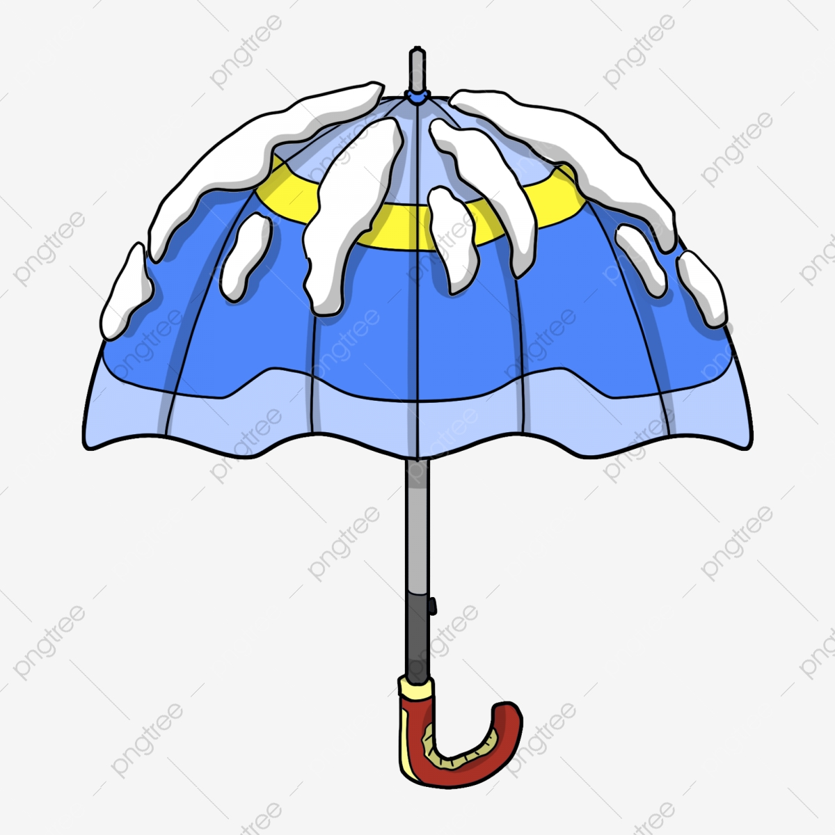 Blue beautiful hand drawn. Clipart umbrella winter