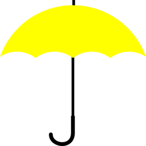 Clipart umbrella yellow umbrella. Black handle clip art