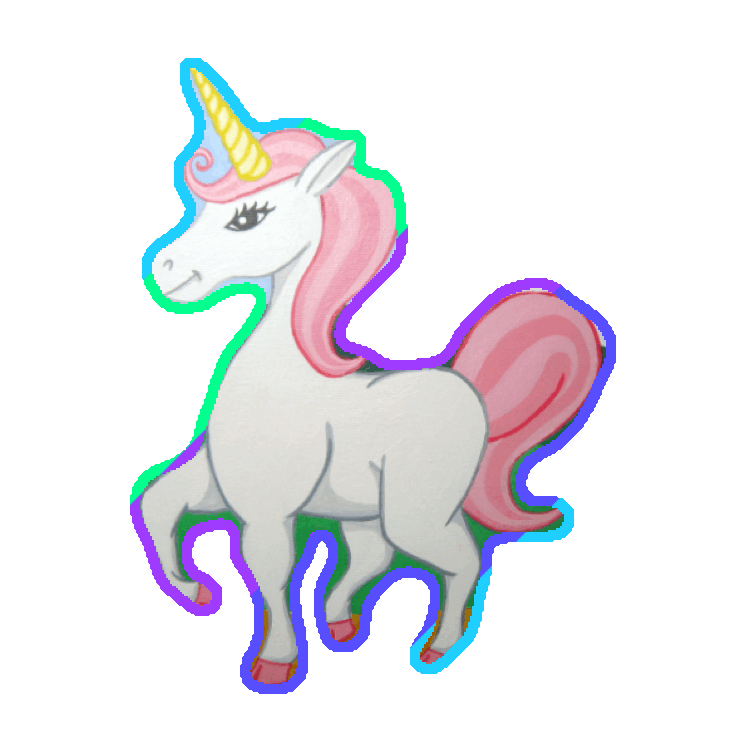 Clipart unicorn animated. Sticker for ios android