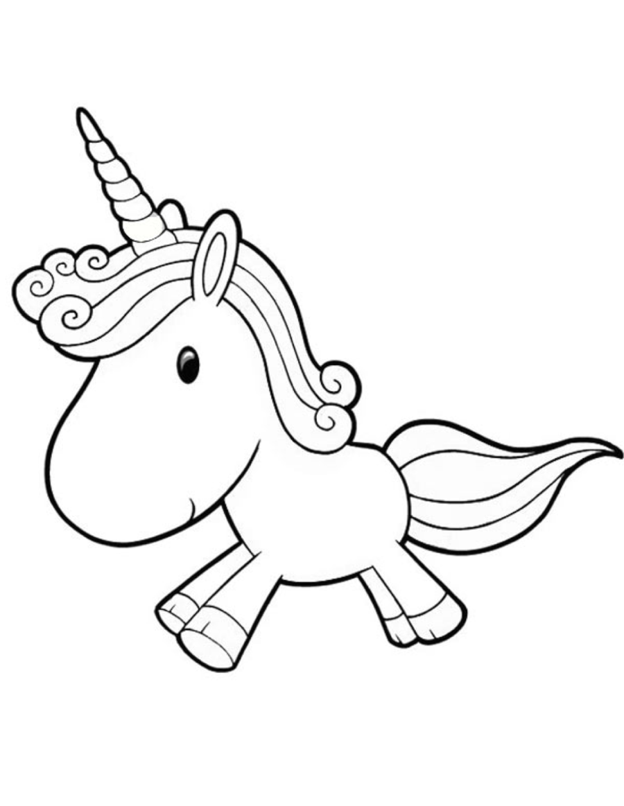 clipart unicorn black and white