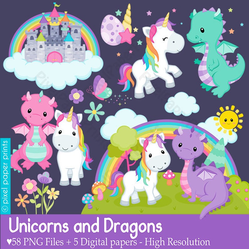 dragon clipart unicorn