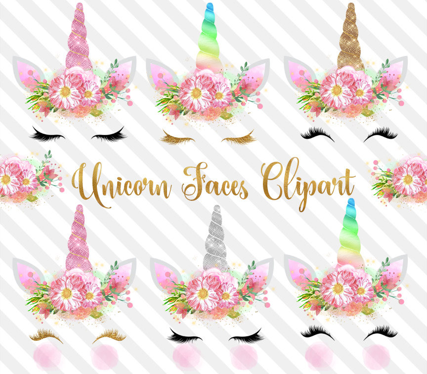 clipart unicorn floral