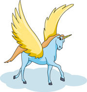 Fantasy views and mews. Clipart unicorn flying