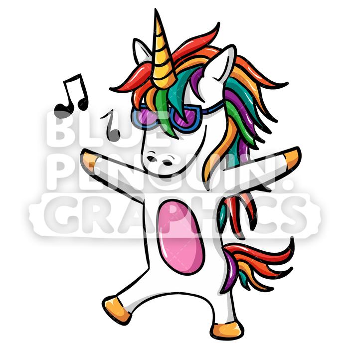 Vector cartoon illustration . Clipart unicorn happy
