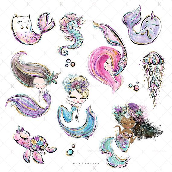 mermaid clipart unicorn