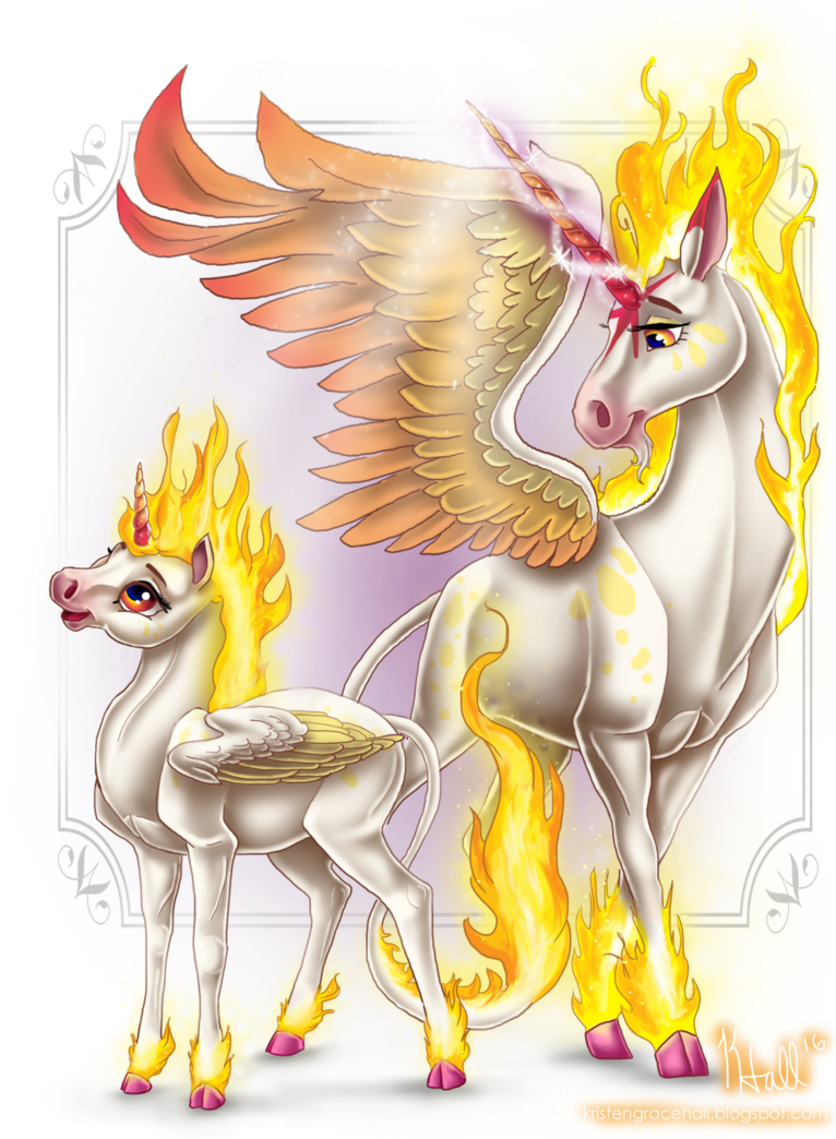 Clipart unicorn mythology. Pyrocorns by unicornarama on