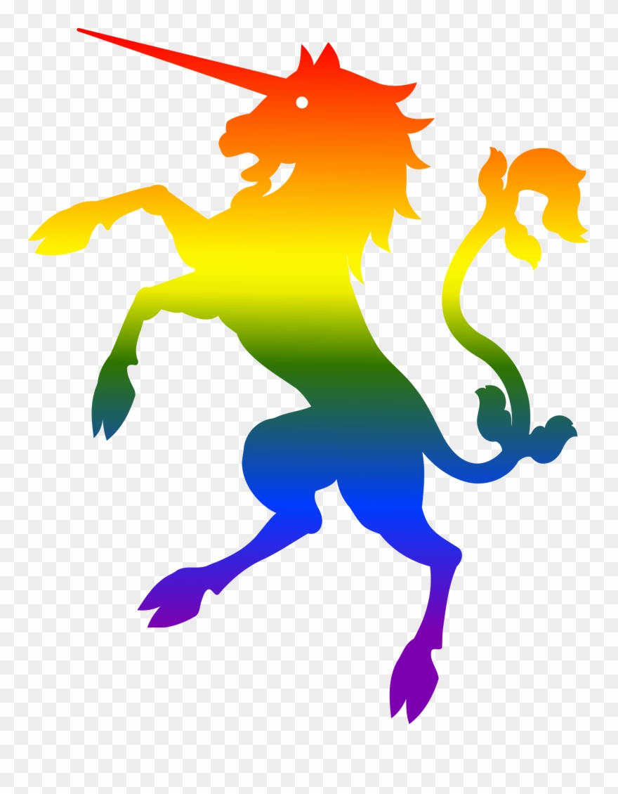 Clipart unicorn mythology. Rainbow flag 