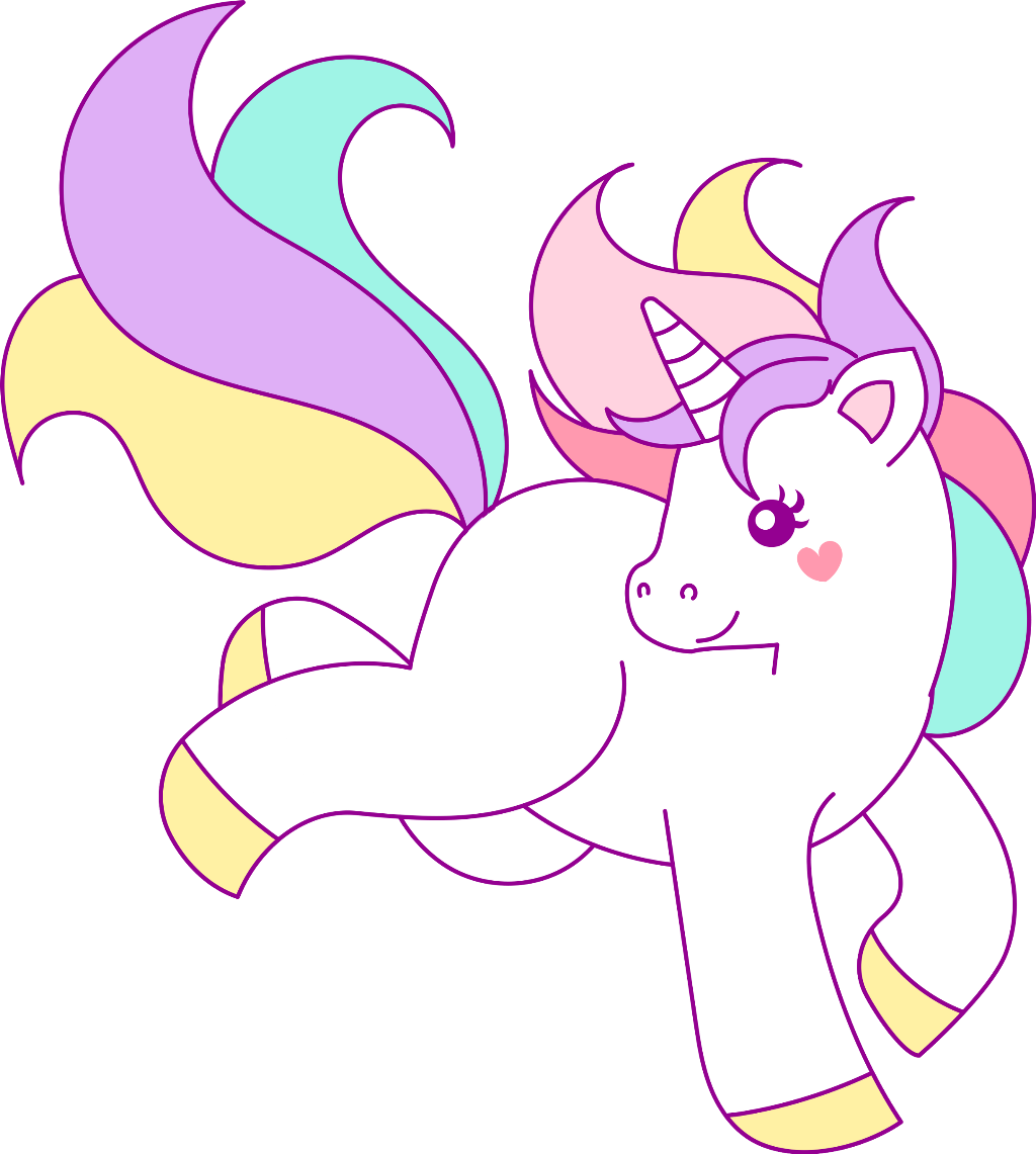 Unicorns rainbow fantasy cute. Clipart unicorn pastel
