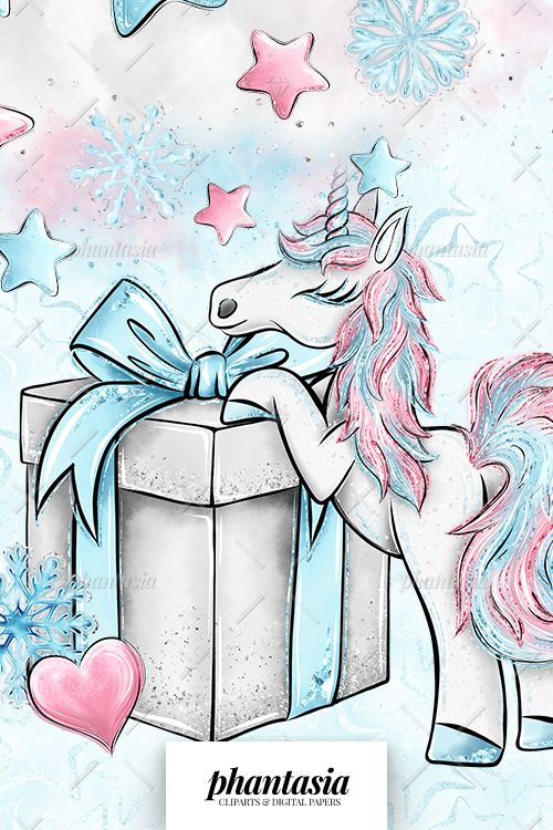 Cliparts cute unicorns planner. Clipart unicorn winter